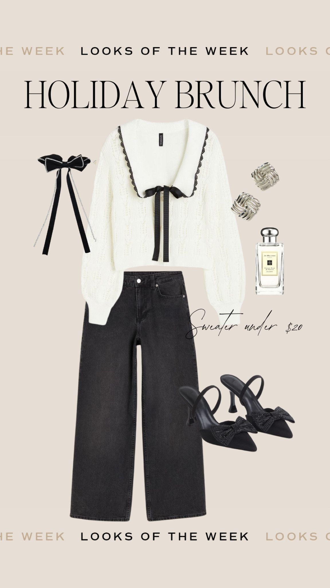 Holiday outfit idea. What to wear to Christmas brunch styled by Becky 