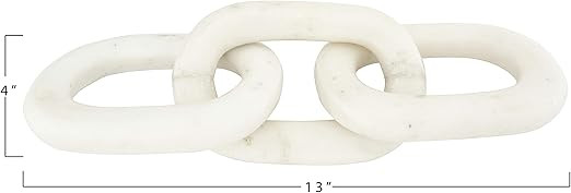 Bloomingville 13"L Decorative Marble Chain Link Figurine | Amazon (US)