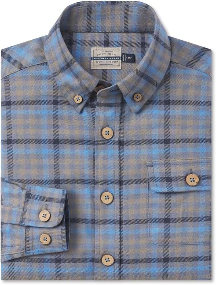 Southern Marsh Youth’s Boothville Flannel Dress Shirt, Long Sleeve Woven Dress Shirt | Amazon (US)