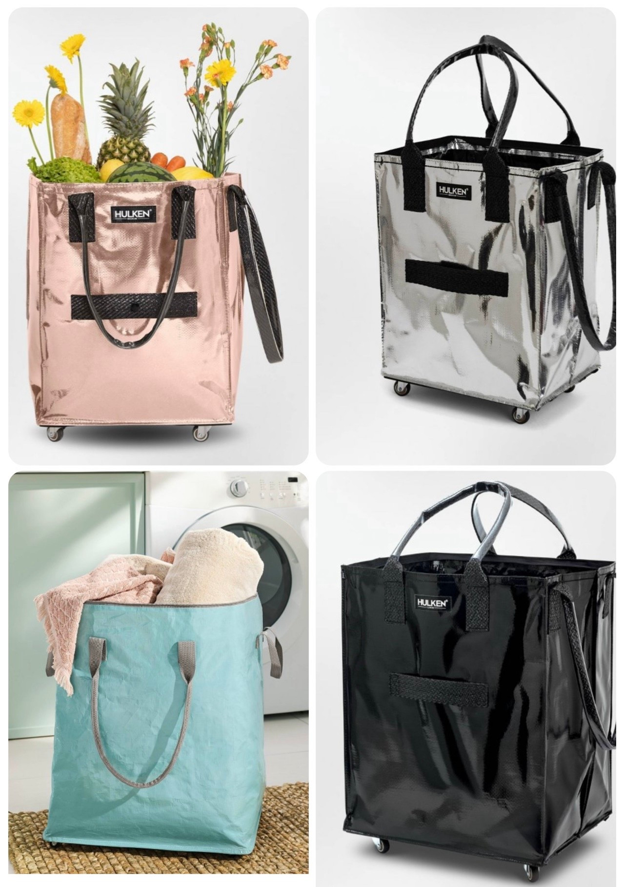 Have you guys heard of these Hulken bags? They are basically large rolling totes, that fold down into very small objects. Perfect for storage. People use them for shopping, Moving, all kinds of things. You can now get them at target. And there’s also more of a offbrand one (that is way less $!)