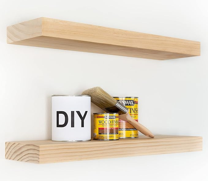 Homeforia Rustic Farmhouse Floating Shelves, Bathroom Wooden Shelves for Wall Mounted, Thick Indu... | Amazon (US)