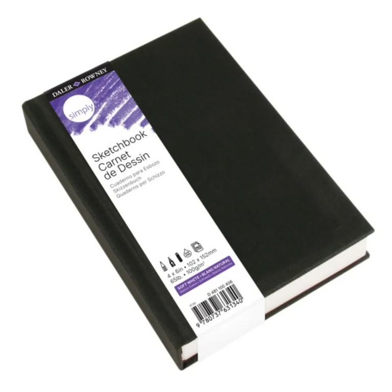 Daler-Rowney Simply... Sketchbook, Soft White, (65lb/100g), Hardcover Binding, 110 Sheet, 4" x 6" | Walmart (US)