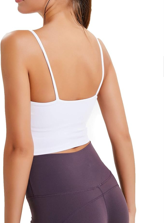 Lemedy Women Padded Sports Bra Fitness Workout Running Shirts Yoga Tank Top | Amazon (US)