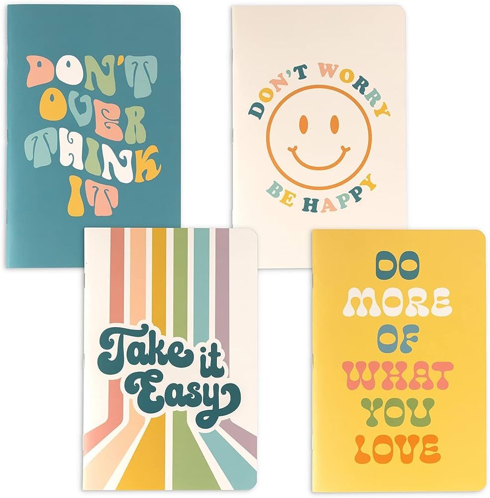 THiNKABLE Cute Notebook Set, 4 Pack Pastel Journals, 5.5 x 8.3 in, 60 Pages, Cute Pretty Inspirat... | Amazon (US)
