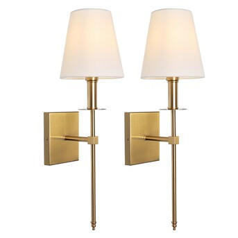 LamQee 6-in W 2-Light Gold Farmhouse LED Wall Sconce | Lowe's