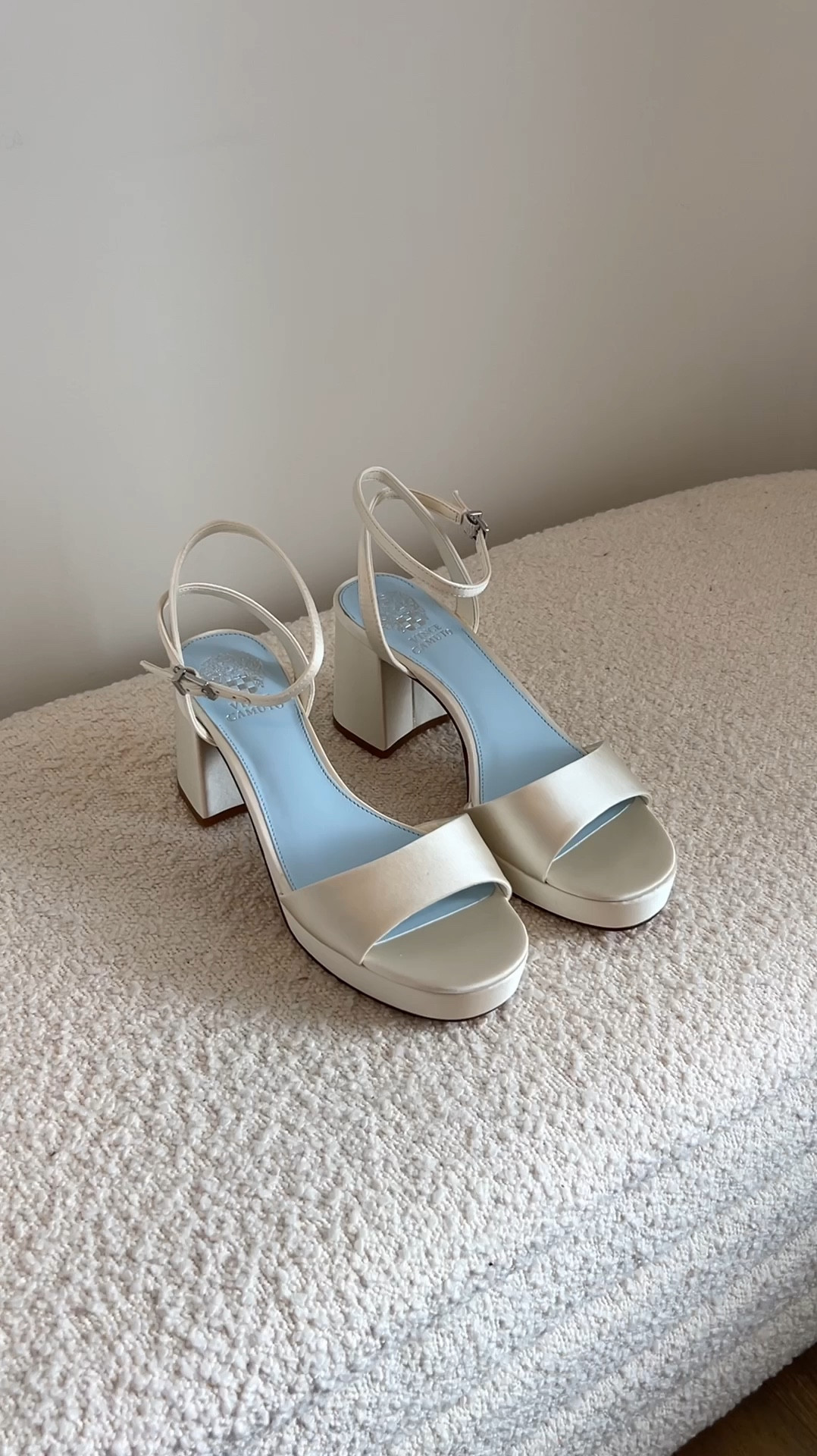 Unboxing my beach wedding shoes! Love that these are a milky white and have the something blue sole 🤍 the chinky heels is super comfy and easy to walk in! 

#LTKStyleTip #LTKWedding #LTKShoeCrush