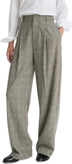Plaid High Waist Wool Blend Pants | Nordstrom