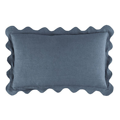Rue Scalloped Linen Pillow with Feather Down Insert & Hand Finished Edge | Ballard Designs, Inc.