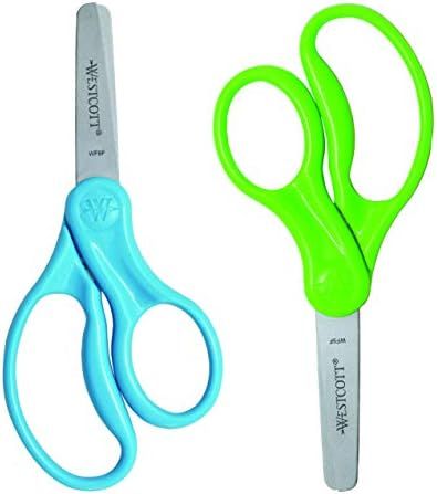 Westcott Right- & Left-Handed Scissors For Kids, 5’’ Blunt Safety Scissors, Assorted, 2 Pack ... | Amazon (US)