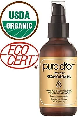 PURA D'OR (4 oz) Organic Moroccan Argan Oil 100% Pure Cold Pressed, USDA Certified Organic, All N... | Amazon (US)