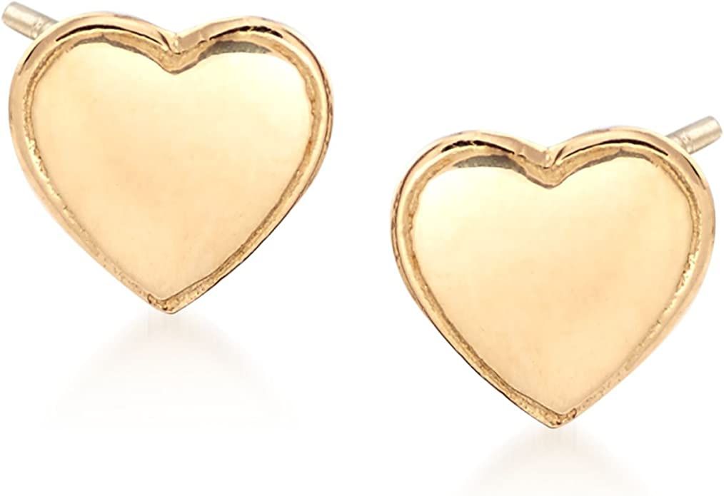 Ross-Simons 18kt Yellow Gold Heart Stud Earrings | Amazon (US)