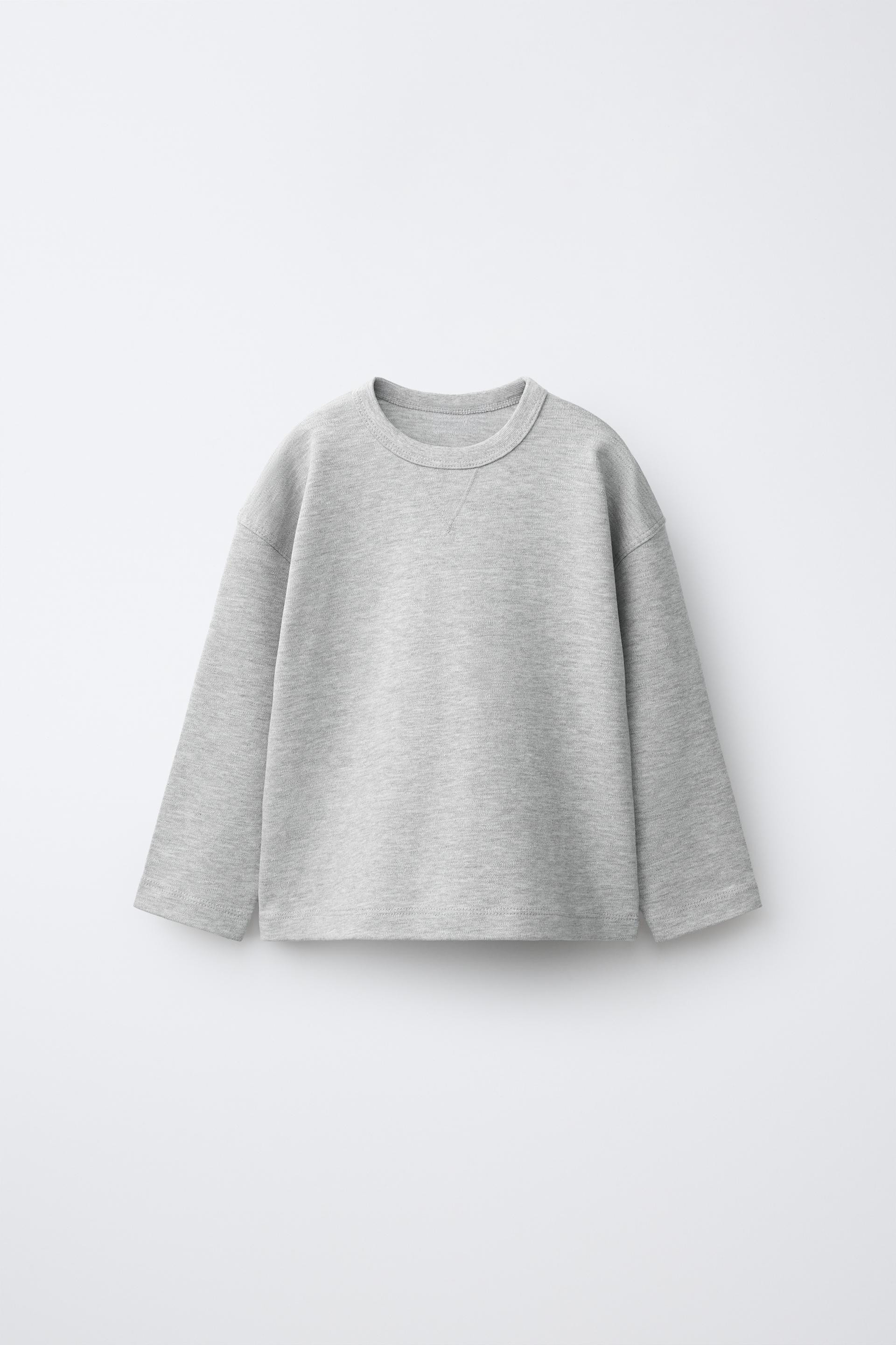 Zara - Interlock Plain T-Shirt - Grey Marl - 2 Years (92 Cm) - Kids | Zara UK