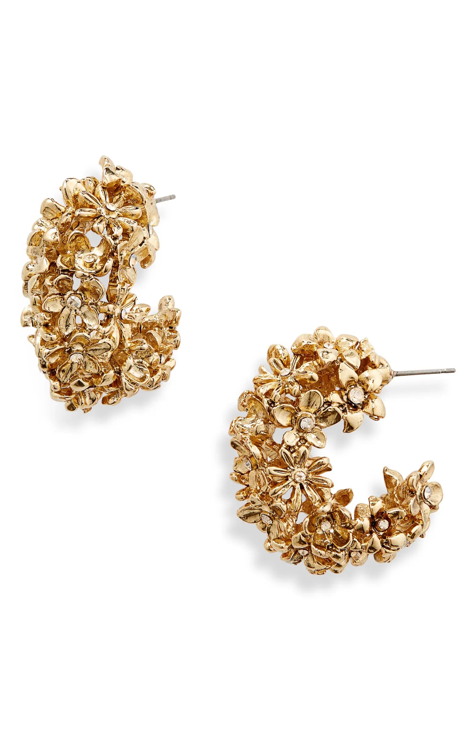 Oscar de la Renta Flower Cluster Hoop Earrings | Nordstrom | Nordstrom