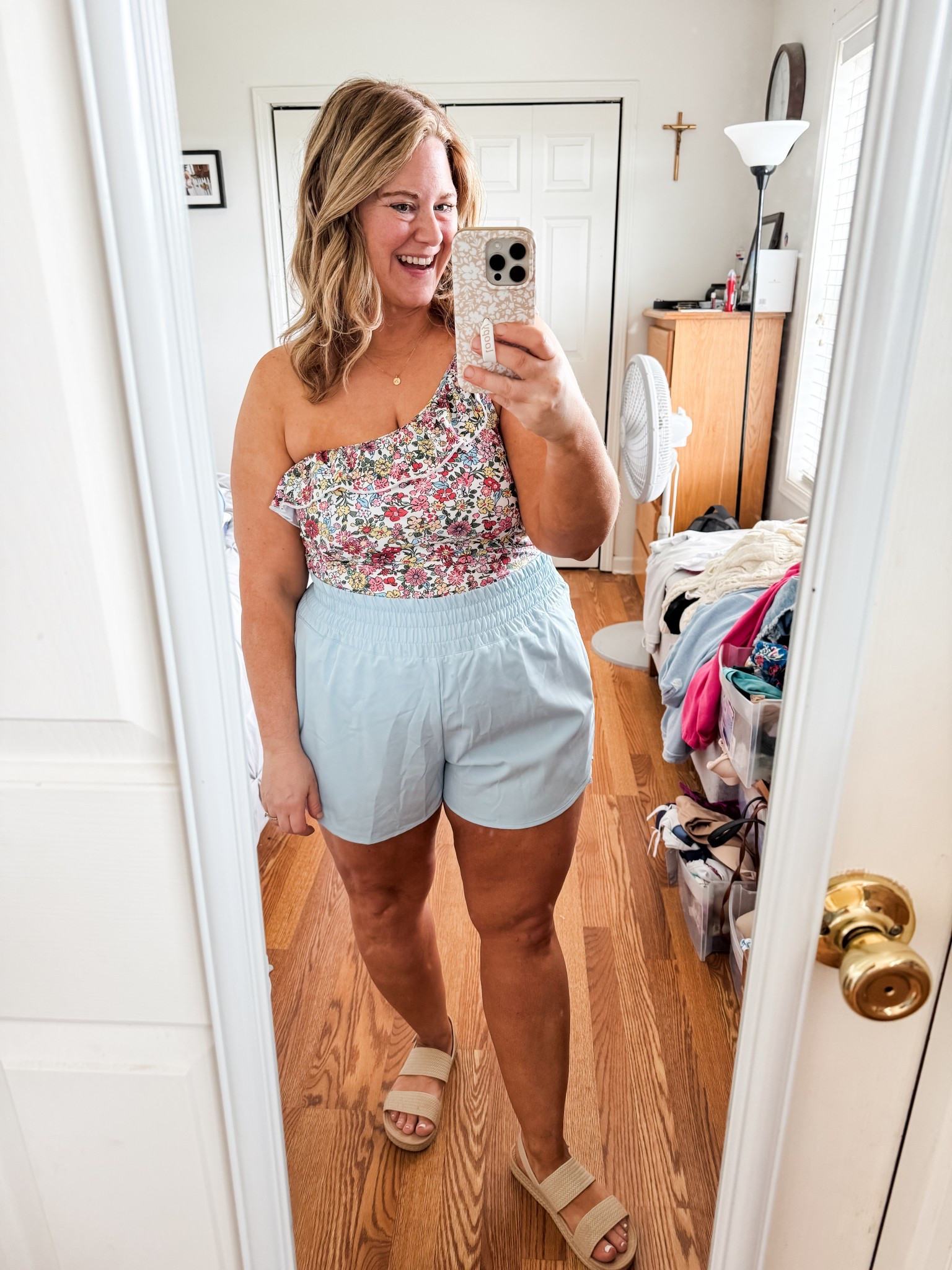 Wearing an XL in my swimsuit and XXL in my shorts (I sized up).  I love these reef sandals for when I’ll be in and out of the water

#LTKSeasonal #LTKSwim #LTKMidsize