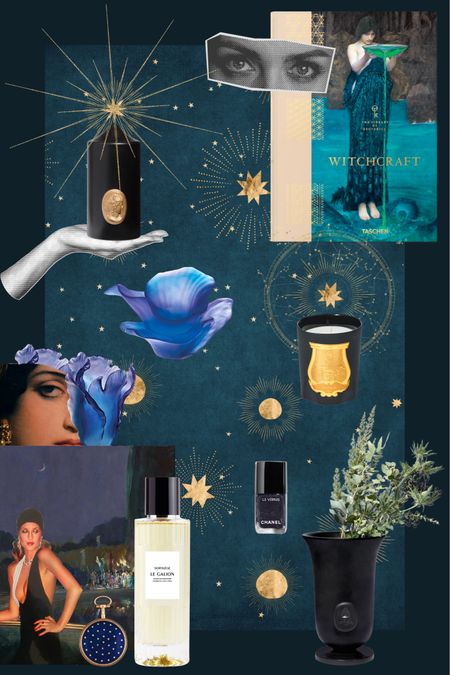 Les Collections Particulières - Midnight Blue 

1. Trudon Black Pillar Candle
2. Taschen Witchcraft - The Library of Esoterica
3. Daum Ultra Violet Flower Decor
4. Trudon Mary Classic Candle
5. Le Galion Sortilège Eau de Parfum
6. Chanel Le Vernis 171 Sequins
7. Diptyque Black Medicis Vase Large

#LTKHalloween 

#LTKhome #LTKbeauty