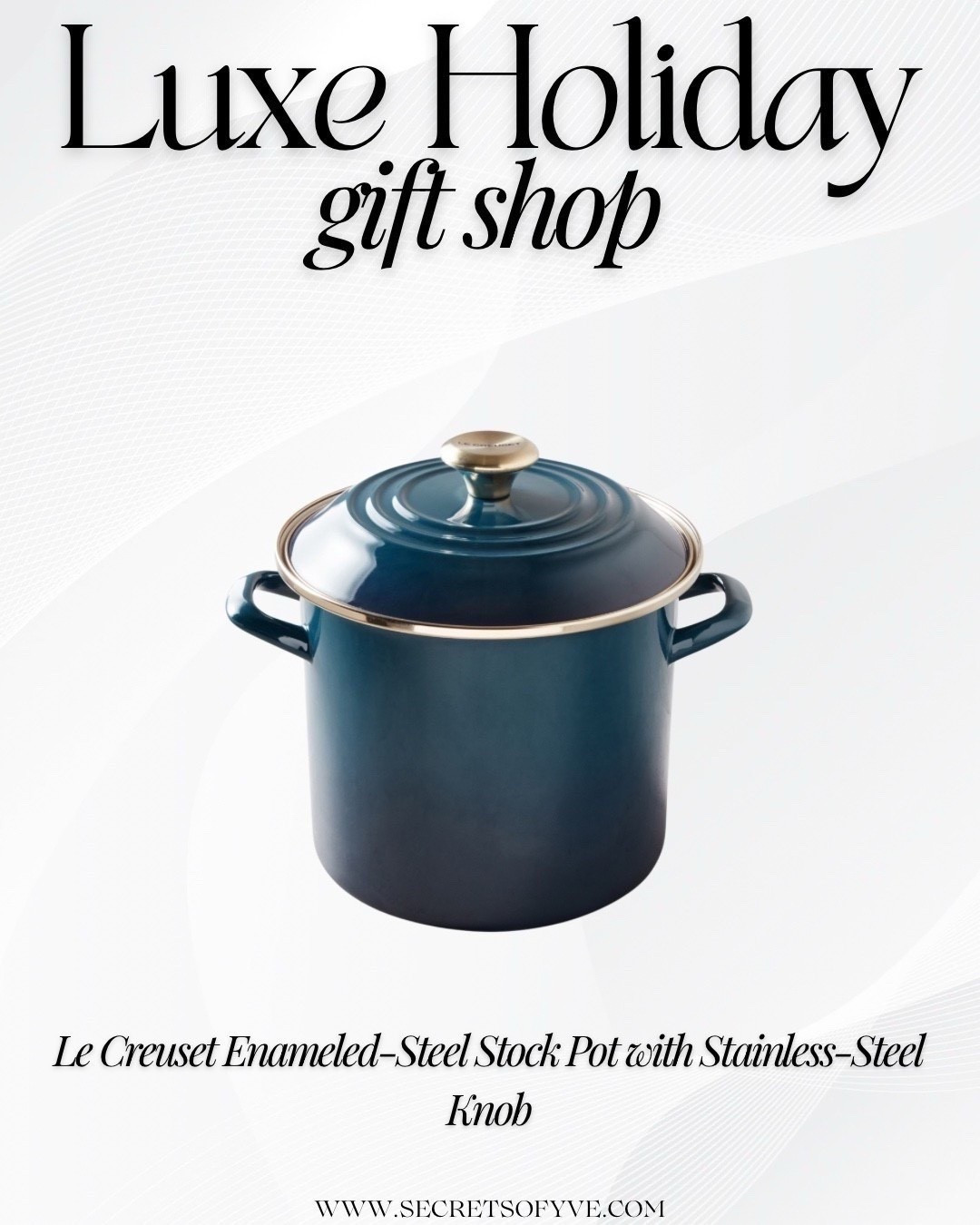 SecretsofYve: Gift guide: This iconic stock pot is amazing and the ultimate gift for those who love to cook. We cook almost every day now home and truly appreciate cookware.
#Secretsofyve #ltkgiftguide
Always humbled & thankful to have you here.. New posts daily at 3pm & 4:15pm EST. 
CEO: PATESI Global & PATESIfoundation.org
@secretsofyve : where beautiful meets practical, comfy meets style, affordable meets glam with a splash of splurge every now and then. I do LOVE a good sale and combining codes! #ltkstyletip #ltksalealert #ltkfamily #ltku #ltkmens #ltkfindsunder100 l#ltkparties #ltkfoodie secretsofyve 

#LTKWedding #LTKHome #LTKSeasonal