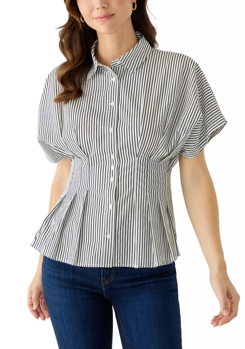 Women's Dolman Sleeve Pleated Waist Blouse | Belk