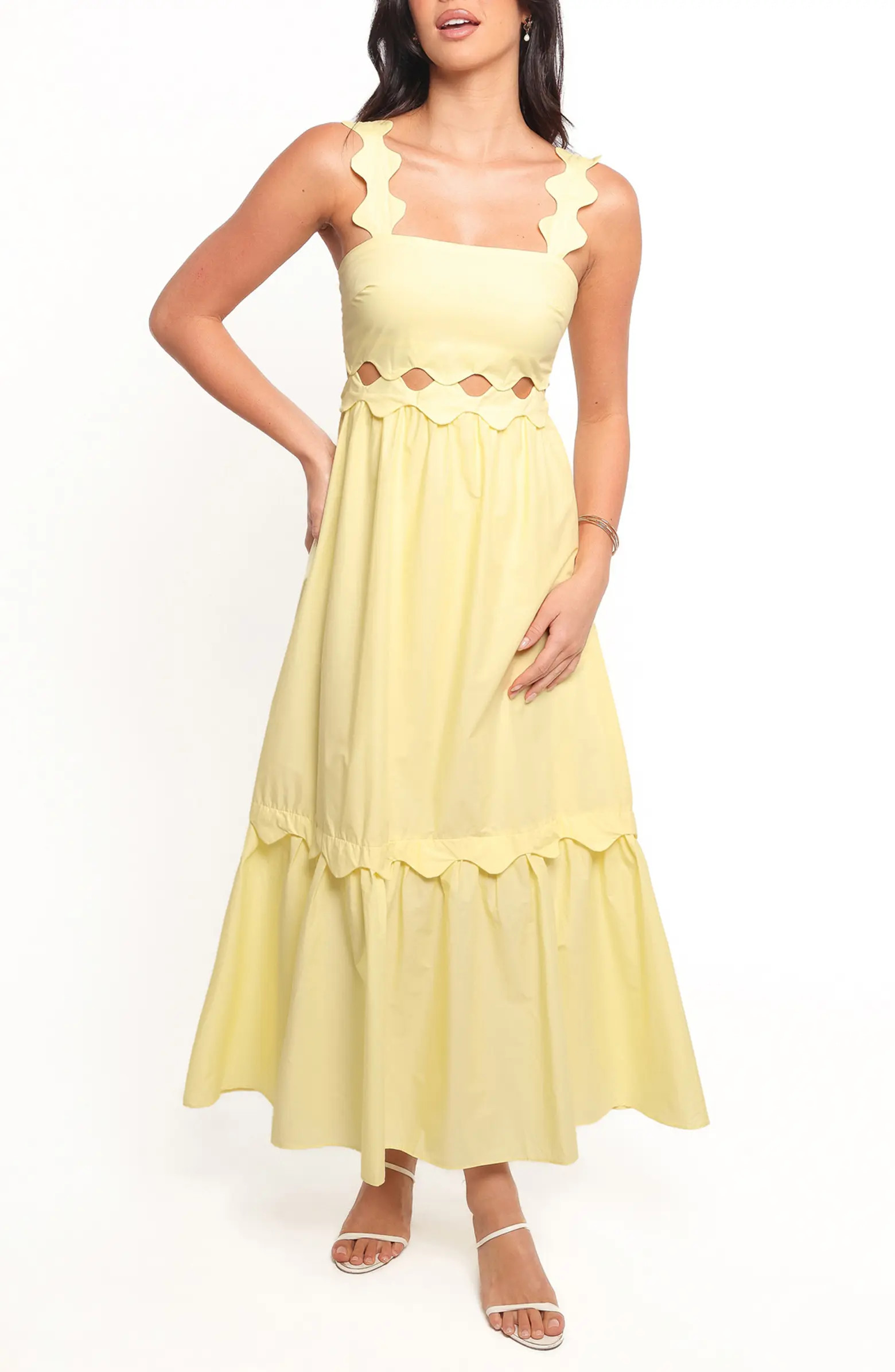 Petal & Pup Dixie Scalloped Cutout Cotton Maxi Dress | Nordstrom | Nordstrom