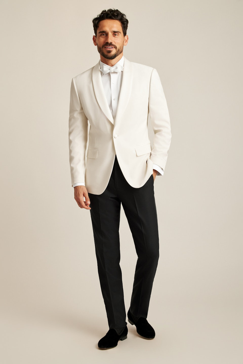 Empire Stretch Italian Wool Tuxedo Jacket Slim for Men by Bonobos - White Shawl Collar - 48 - Wedding Attire | Bonobos (US)