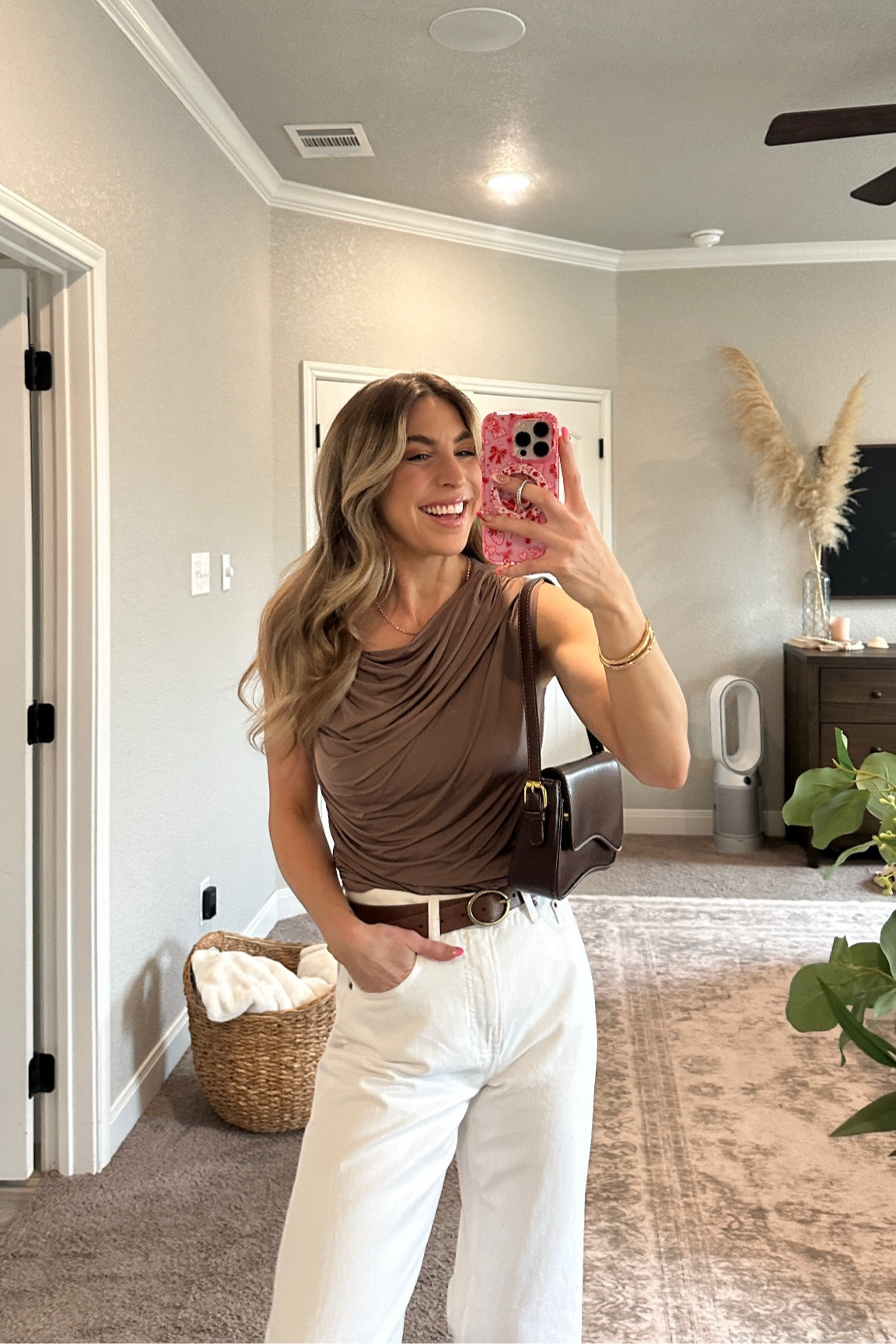 use code DENIMAF on my top and jeans! wearing my usual size small in the top, but SIZE DOWN in the jeans - they run large!! amazon bag, target belt, target shoes! phone case isn’t linkable, but it’s velvet caviar!

#LTKFindsUnder50 #LTKFindsUnder100 #LTKSaleAlert