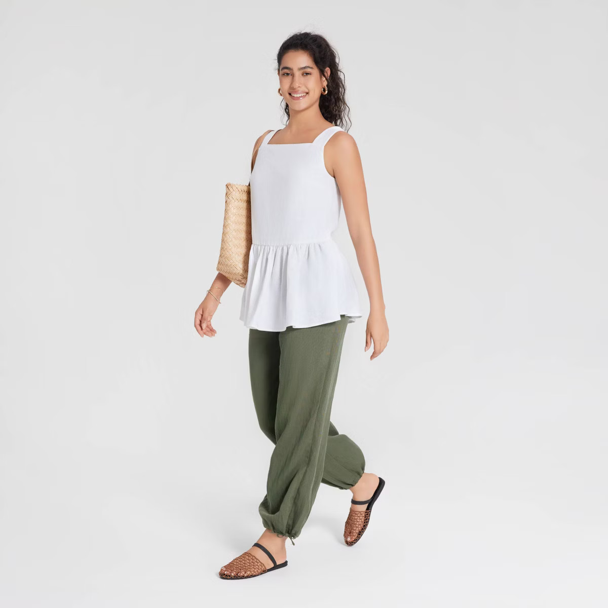 Women's Square Neck Peplum Top - Universal Thread™ | Target