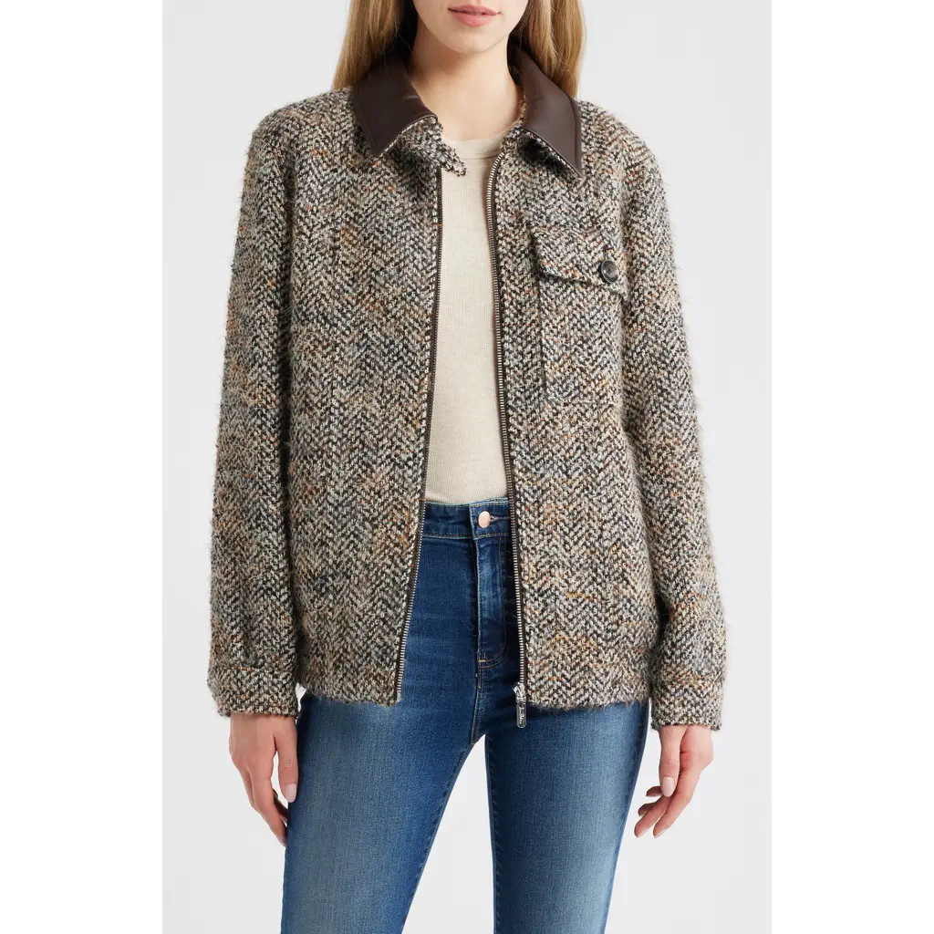Sam Edelman Tweed Jacket in Burgundy T at Nordstrom, Size Small | Nordstrom
