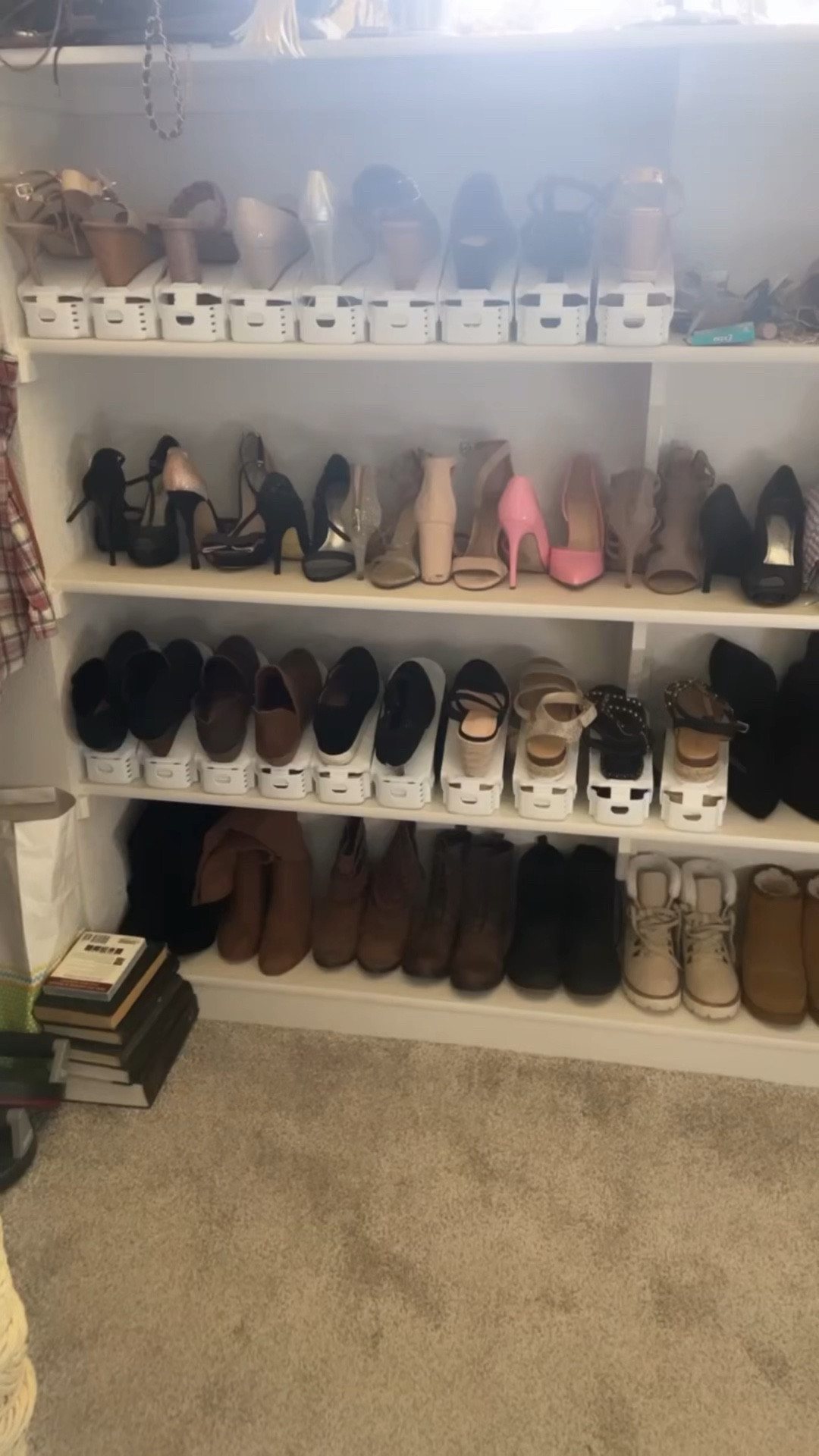 Shoe organizers from Amazon for shoe hoarders like me or people with small spaces!  They stack on one another and give you 50% more space in your closet!! Comes in white & black! #Shoes #ShoeOrganizer #Organize #ClosetOrganizer #Shoe #AmazonFind #SpaceSaver

#LTKshoecrush #LTKfamily #LTKhome