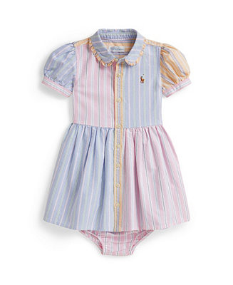Polo Ralph Lauren Baby Girls' Striped Fun Shirt Dress and Bloomers - Macy's | Macy's