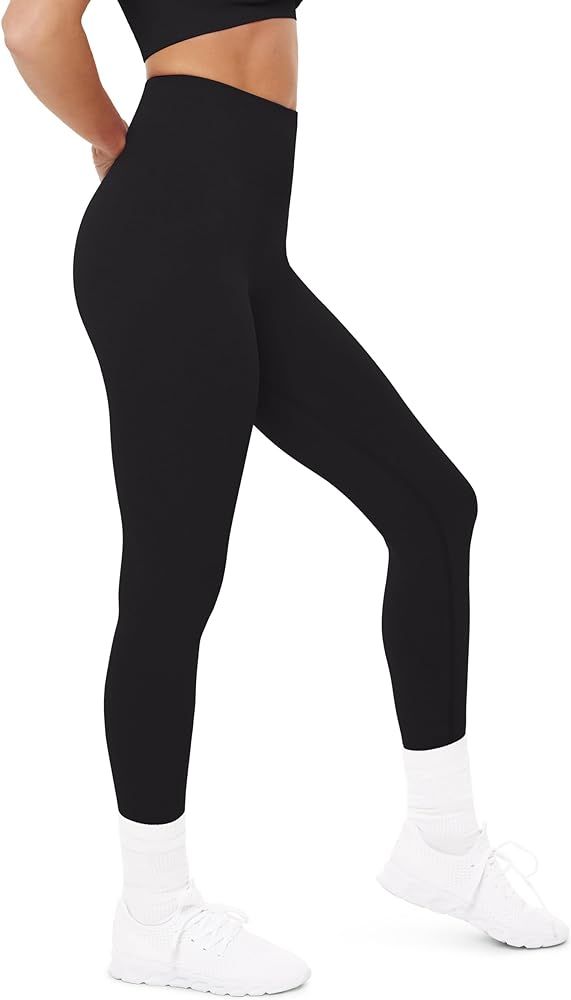 Ribbed Seamless Leggings | High Waisted Compression Butt Sculpting Women's Full Length Sports Pants | SculptForm | Amazon (US)