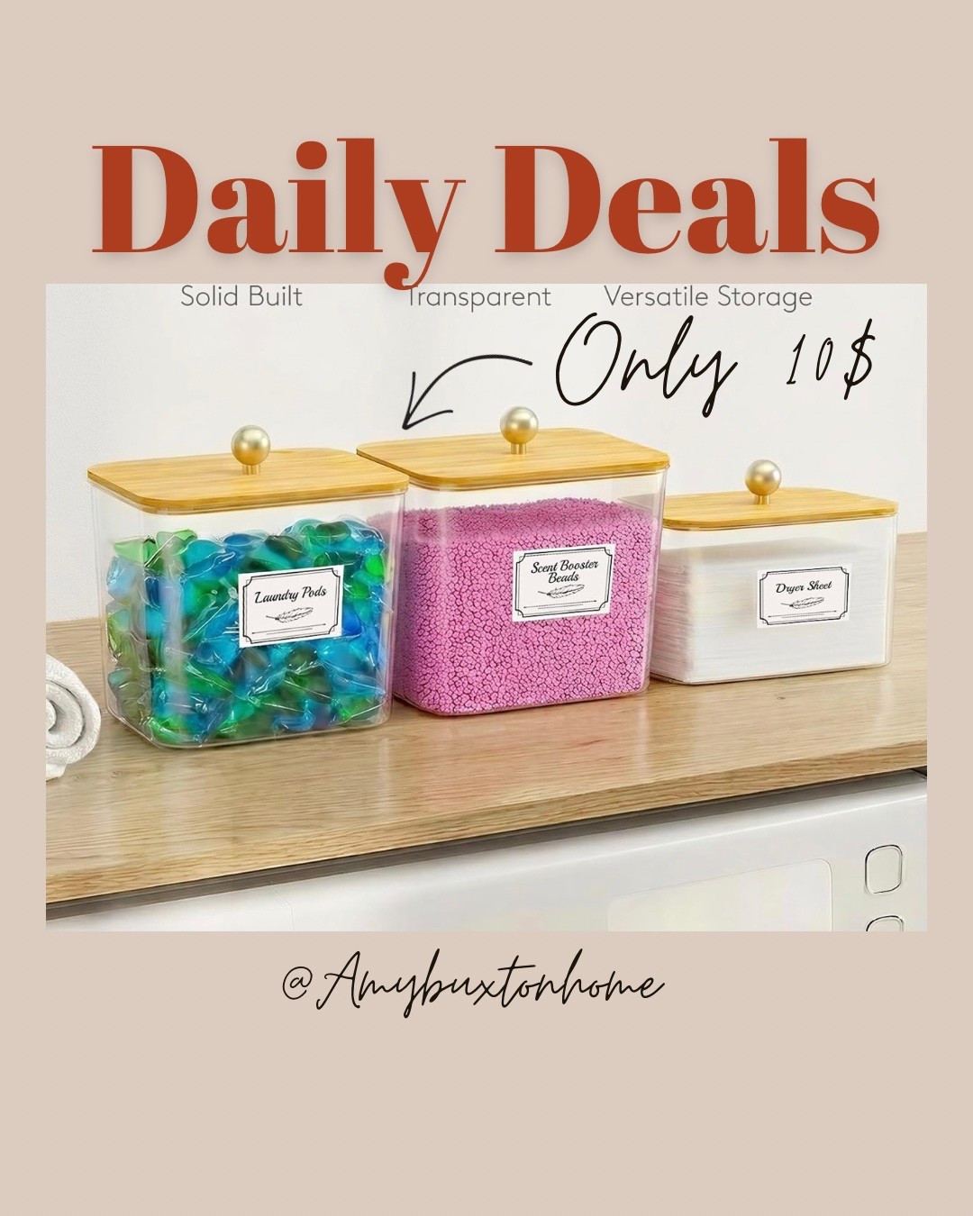 $10.xx 
Laundry Pods Container with Lid, Dryer Sheet Holder, Room Organization Storage for Coffee Pods Kcup Washing Powder, Scent Booster Beads, 2600 +2000ml/0.53+0.7gal, Natural, 4 Pcs

Use code 👉🏻BNDI8SUY

#sale
#majordiacount

#LTKSpringSale #LTKHome #LTKSaleAlert