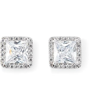 Rocksbox Square Kate Studs - Plating with Pave Crystals - Statement Earrings - Premium Quality Je... | Amazon (US)