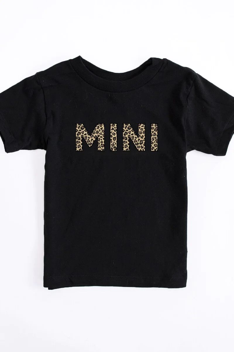 Mini Animal Print Baby Tee Black | The Pink Lily Boutique