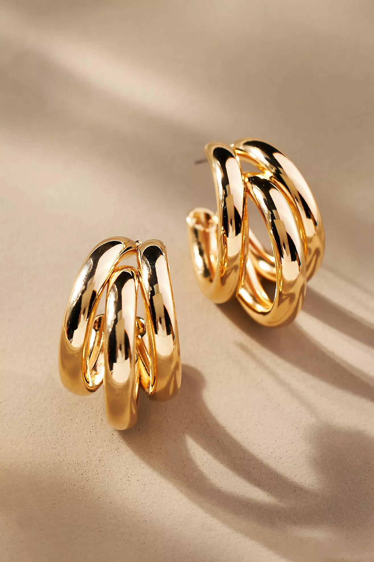 Triple Hoop Huggie Earrings | Anthropologie (US)