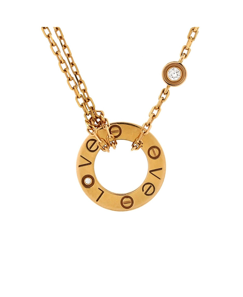 Pre-Owned Cartier 2 Diamonds Love Pendant Necklace 18K Gold and Diamonds | Bloomingdale's (US)