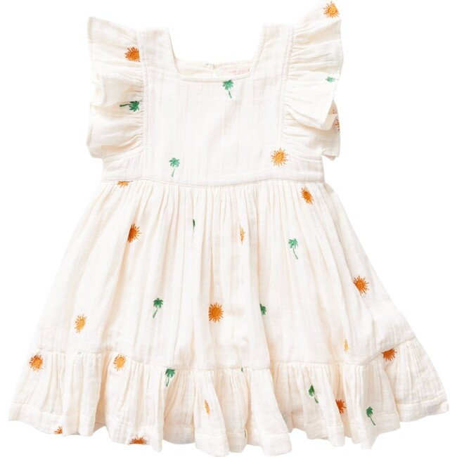 Girls Elsie Dress, Palm Embroidery | Maisonette
