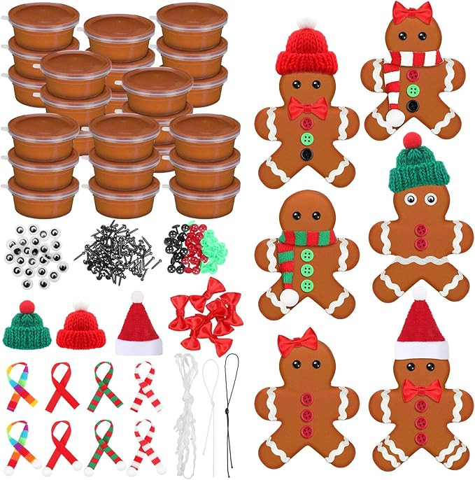 Shappy 24 Pack Christmas Gingerbread DIY Craft 255 Pcs Build Gingerbread Craft Kit Christmas Deco... | Amazon (US)