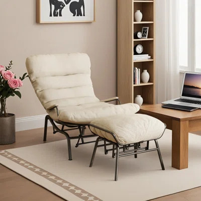 Rocking Chair with Ottoman, Glider Recliner with Footrest, Lazy Accent Armchair with Comfy Cushion for Living Room Bedroom Office, Cloud Plush | Wayfair North America