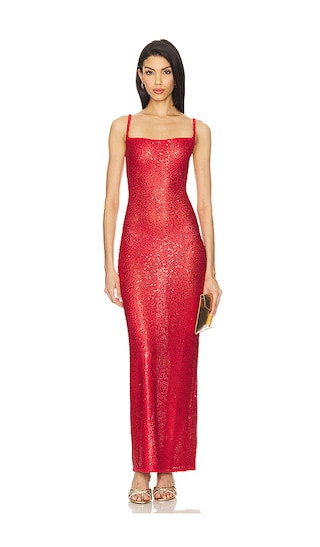 Bria Sequin Maxi Dress in Red | Revolve Clothing (Global)