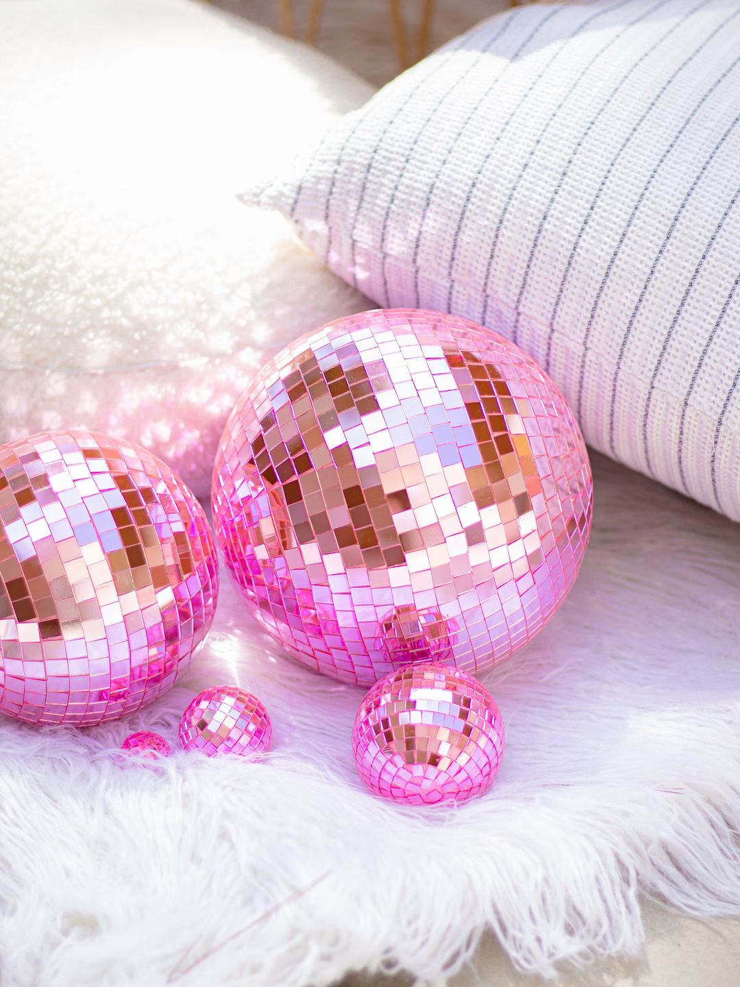 Pink Mirror Disco Ball for Retro Disco Groovy Party Decor | Last Disco Bachelorette Party Decorat... | Etsy (US)