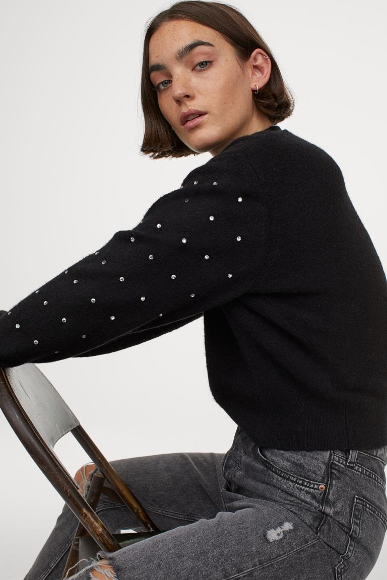 Rhinestone-embellished Sweater | H&M (US + CA)