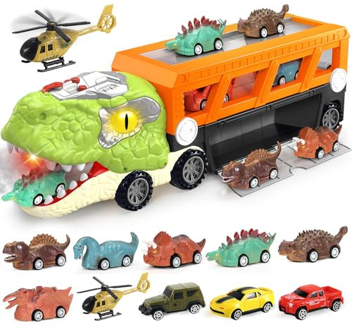 Dinosaur Toys for Kids 3-5, 5-7 Year Old Boys, Big Dinosaur Truck with 10 Mini Car, Dinosaur Cars for Toddlers 3-4 Years, Kids Toys T-Rex Transport Carrier Truck, Birthday Gifts for 3 4 5 Year Old Boy | Amazon (US)