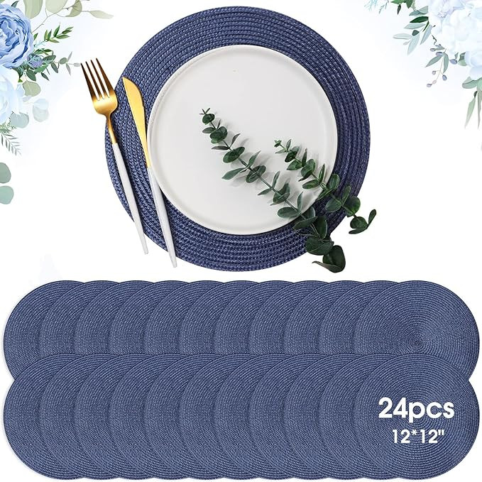 Buryeah 12 Inch Christmas Round Placemats Wedding Circle Woven Placemats Boho Decor Washable Dini... | Amazon (US)