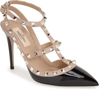 Valentino Garavani Rockstud T-Strap Pointed Toe Pump | Nordstrom | Nordstrom
