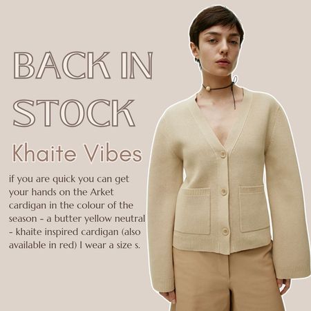 The Arket butter milk yellow cardigan is back in stock the affordable Khaite cardigan dupe to get the look for less'! 

#LTKU #LTKeurope