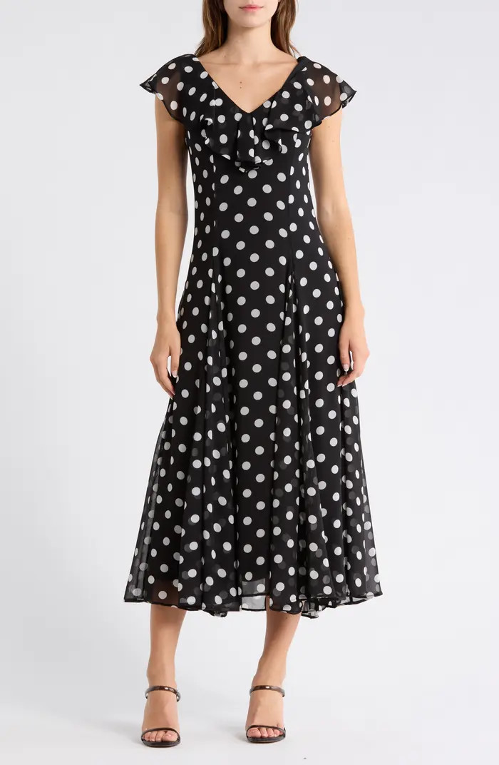 WAYF Ruffle Godet Midi Dress | Nordstromrack | Nordstrom Rack