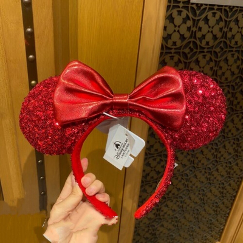 Disney Parks Red Sequin Bow RedPirate Rare Exclusive 2020 Minnie Ears Headband | eBay | eBay US