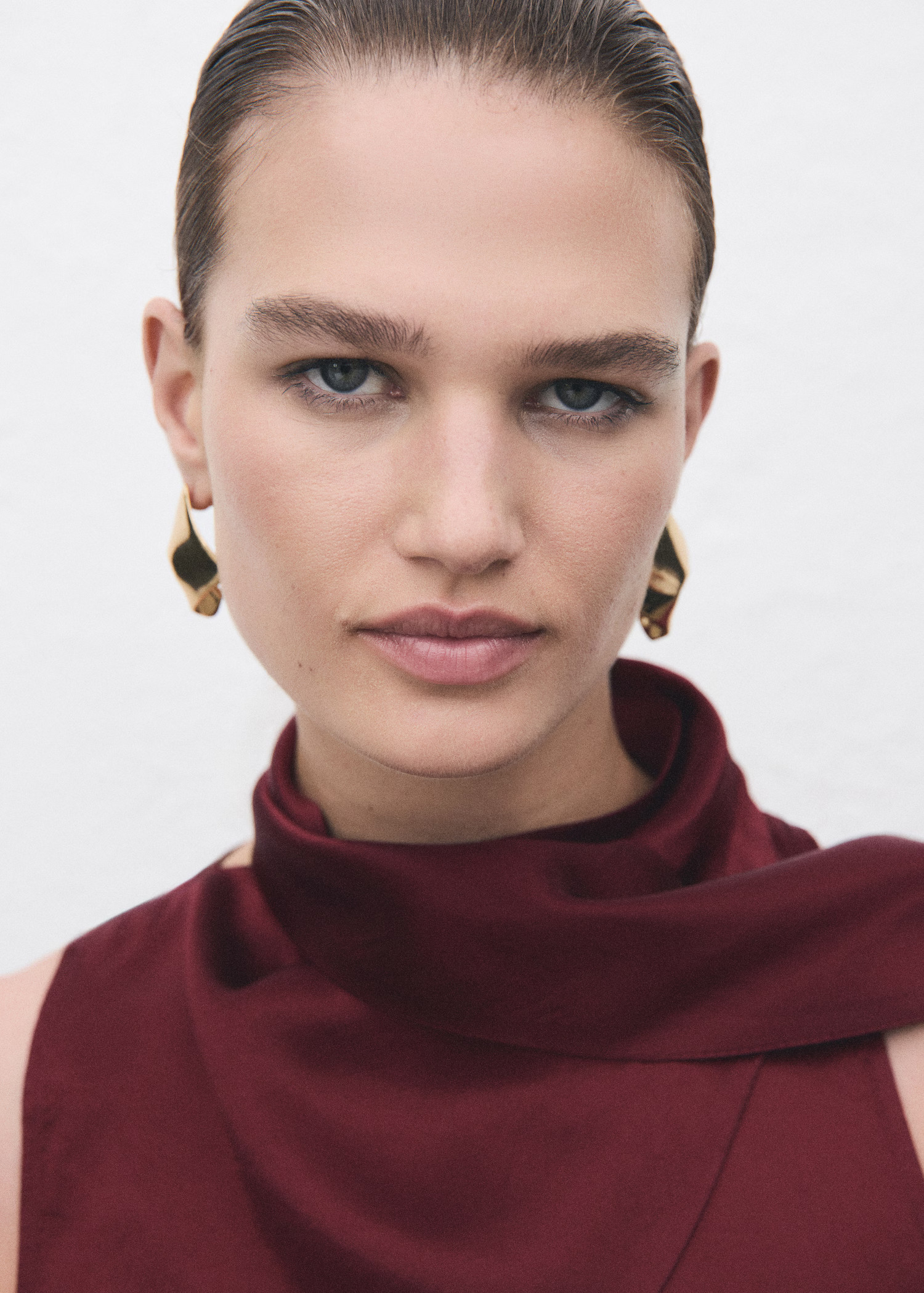 Satin blouse with foulard | Mango (US/MX/AU)