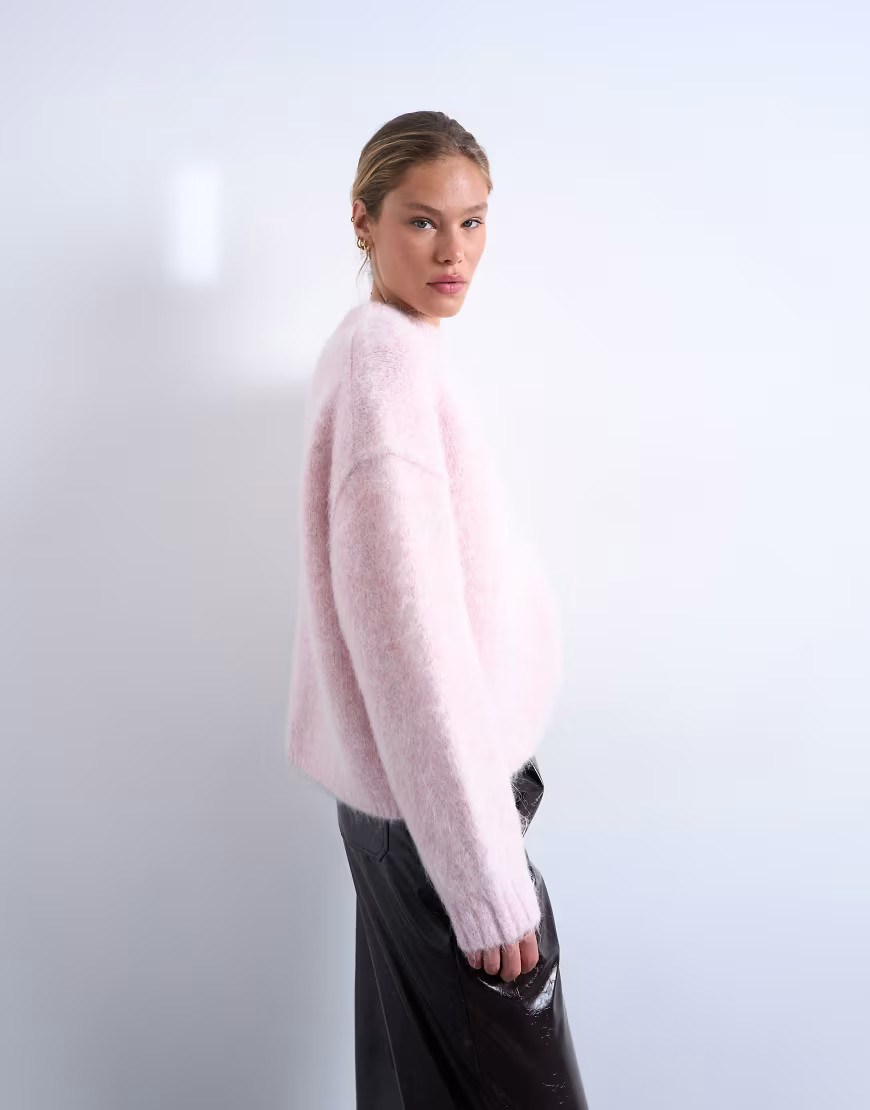 Topshop – Hochwertiger Strickpullover aus Alpakawolle in Rosa | ASOS (Global)
