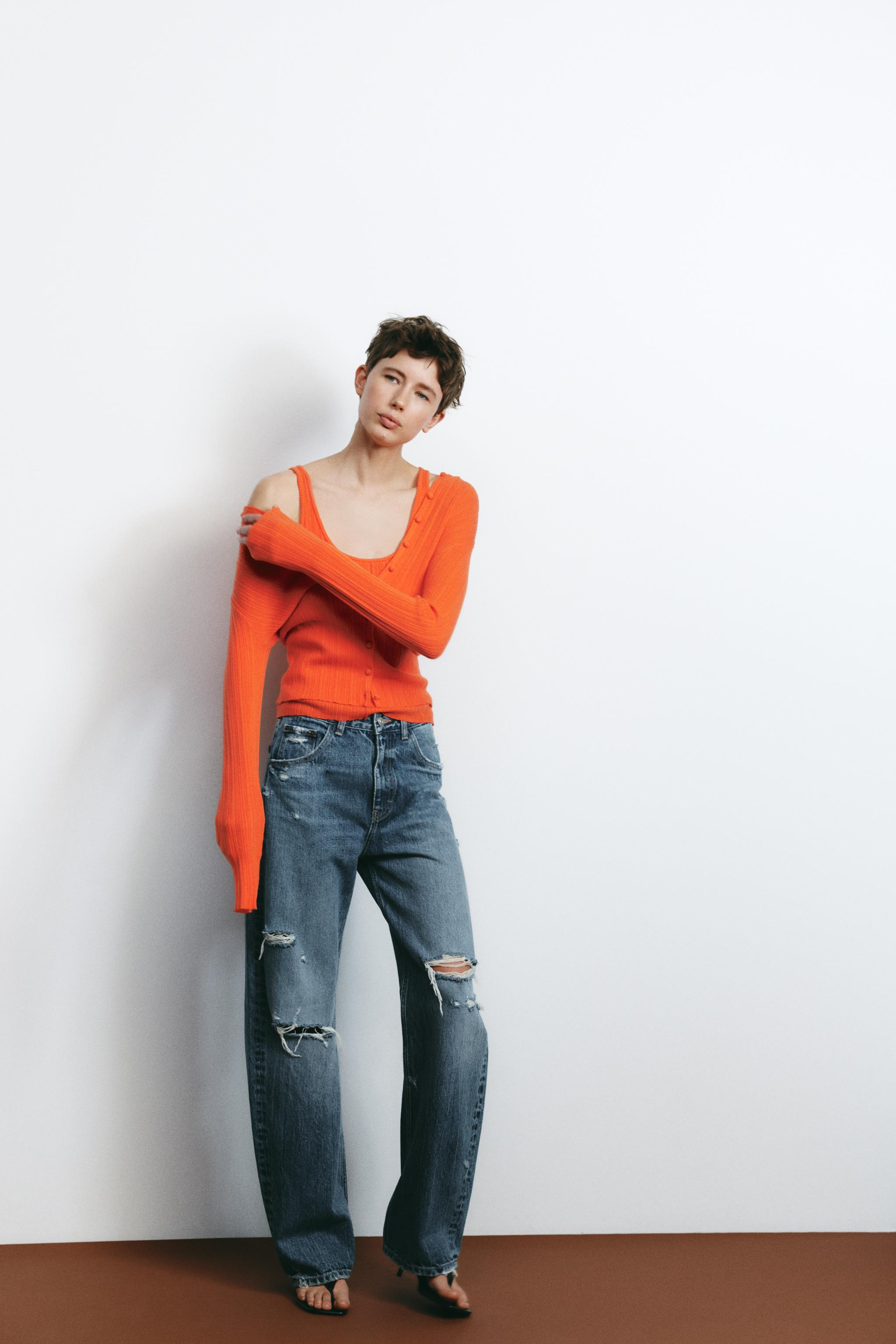 RIB KNIT HOODED JACKET | Zara US