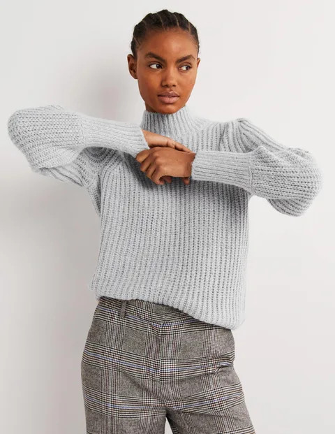Ribbed Fluffy High Neck Jumper | Boden (US)